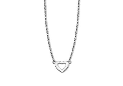 Ketting Hartje Open Zilver XN001S 42-45cm