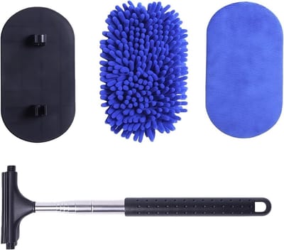 Ruitenreiniger auto - Voorruit binnenreiniger - Streeploos Schoonmaken - 3-in-1 Technologie - 101 cm Uittrekbaar - Blauw
