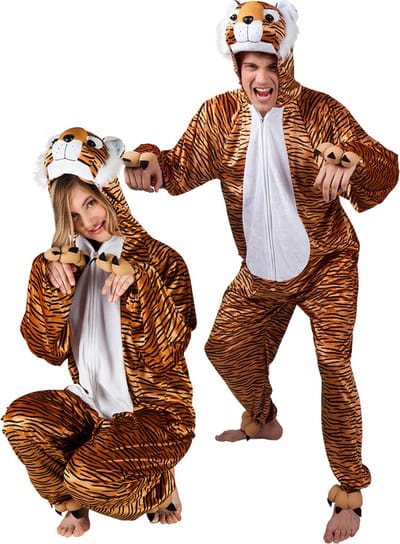 Boland - Kostuum pluche Tijger (max. 1.80 m) - Volwassenen - Tijger - Dieren