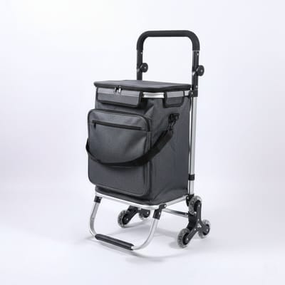 Livista Opvouwbare Boodschappentrolley – 47L – Driehoekige Trapwieltjes – Aluminium Frame – Max.45kg Draagkracht – Multi-opbergvak – Stevige Waterafstotende Tas