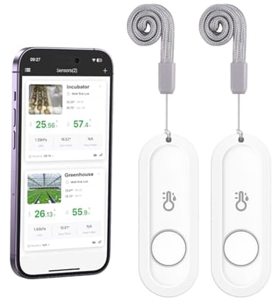 Bluetooth Thermometer en Hygrometer - Mini Draadloze Thermo-Hygrometer met Smart Sensor App voor Huis en Babykamer (Set van 2)