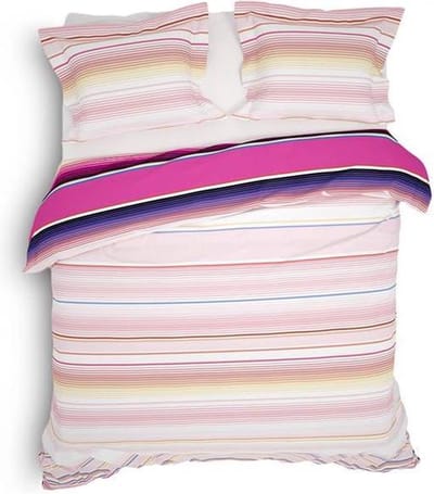 Heckett & Lane Alena - Dekbedovertrek - Eenpersoons - 140x200/220 cm + 1 kusensloop 60x70 cm - Flamble Pink