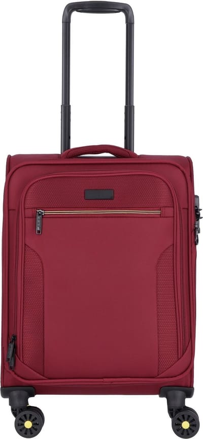 d & n Travel Line 9704 4 wielen Cabinewagen S 55 cm met uitbreidingsplooi - Zachte bagage - TSA slot - dark red