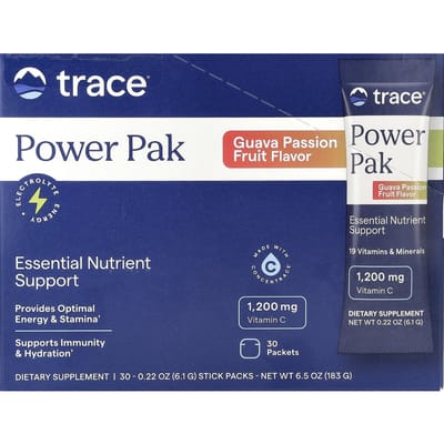 Trace, Pack d'énergie, Goyave Fruit de la passion, 30 sachets individuels, 6,1 g (0,22 oz) chaque