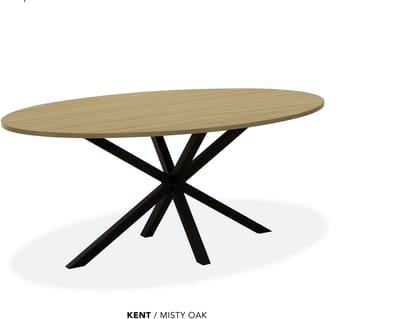 Maxfurn - Eettafel ovaal | Zeer krasvast | Kleur: Misty oak | Afmeting 160x92cm