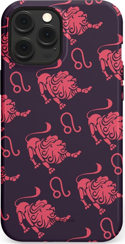 Casetastic Hoesje Geschikt voor Apple iPhone 12 Pro Max Magsafe - Stijlvolle Beschermende Duo-layer Case - Zodiak leeuw