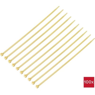 TRU COMPONENTS TC-12523712 Kabelbinder 300 mm 4.8 mm Lichtbruin Voor hoge temperatuurtoepassing 100 stuk(s)