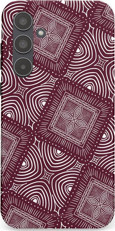 Casetastic Hoesje Geschikt voor Samsung A55 - Stijlvolle Beschermende Duo-layer Case - Bohemien Rood Design