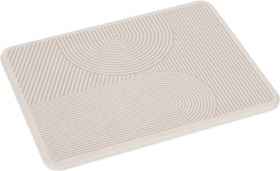 WENKO Diatomiet Afdruipmat voor afwas Damon beige, 40x30 cm - Sneldrogend - Anti-slip - Afwasmat