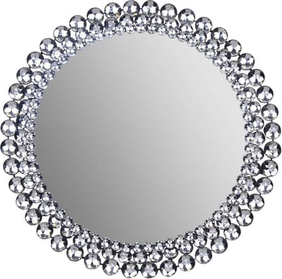 Ronde Wandspiegel met Kristallen Rand, 60 cm Diameter