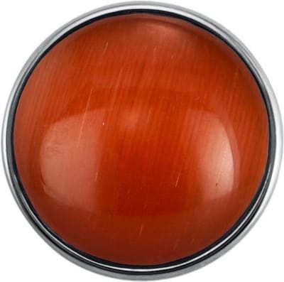 Quiges - Drukknoop 18mm Glas Cat Eye Roest Donkeroranje - EBCM127