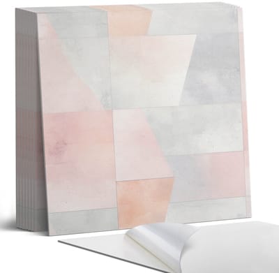 Coloray Plaktegels - Geometrie in pastels Portugese Tegels - 30 cm x 30 cm - Romig Plaktegels - 9 stuks - Vierkant PVC Tegels - Plaktegels Keuken - Zelfklevende Vloertegels - Vinyl Tegels - Zelfklevende Tegels