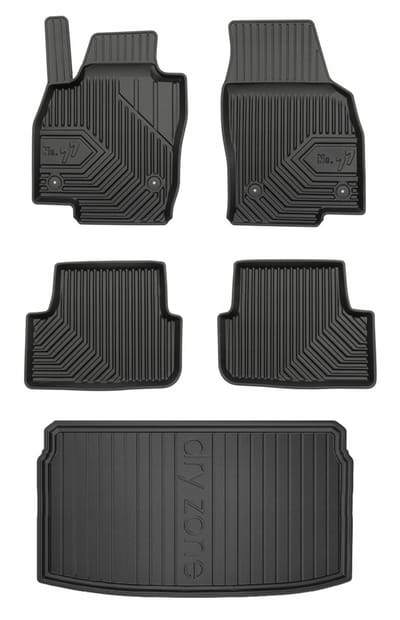 Frogum Serie 77 Volkswagen Polo – Automattenset + Kofferbakmat – Perfecte Pasvorm – Geurloos TPE – Hoge Beschermrand
