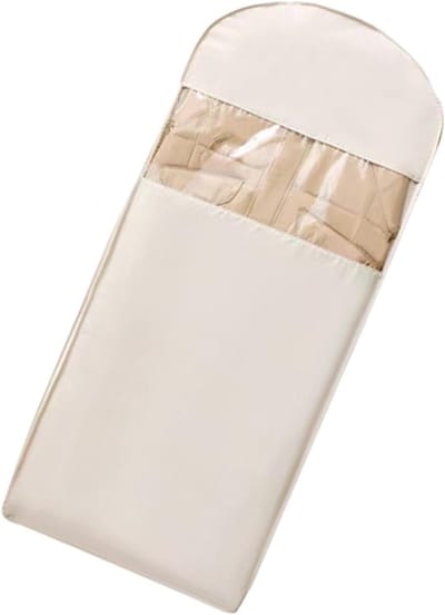 Compressie Kledinghoes - Stofhoes Kleding - Kleding Opbergen - Zijopening Met Rits - 3 tot 5 Donsjassen - Khaki