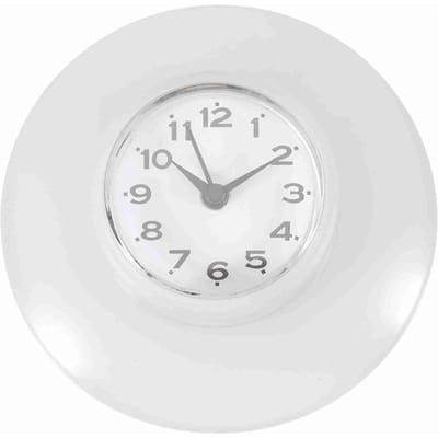 Badkamer Keuken Spiegel Zuignap Wandklok Douche Waterdicht Quartz Klokken Decoratie Wit wit