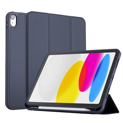 Accezz Tablet Hoes - Geschikt voor Apple iPad 11 2025 A16 / iPad 10e generatie (2022) 10.9 inch - Smart Silicone Bookcase - Donkerblauw