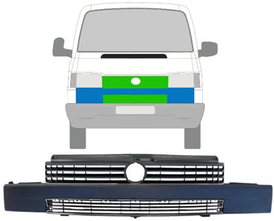 Lijst onder koplamp + grill voor Volkswagen Transporter T4 1990-2003 / Set