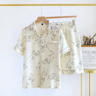 Zomer Nieuwe Koppel Pyjama Set 100% Puur Katoen Korte Mouwen Shorts voor Mannen en Vrouwen Tweedelig Dun Huispak Dames XXL