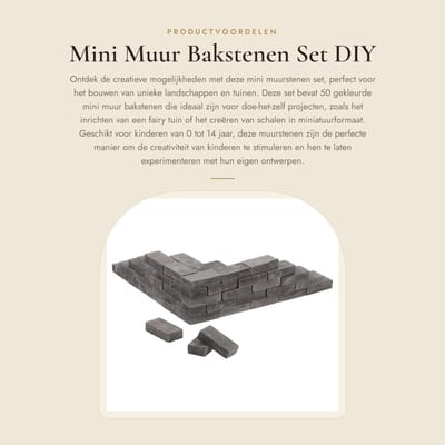 Dailygoods - Mini Muur Bakstenen Set - DIY Landschapsarchitectuur - 50 Stuks - Gekleurde Muurstenen - Geschikt voor 0 - 14 jaar - 1:16 Schaal