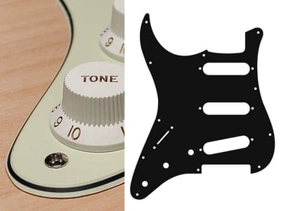 Boston SL-313-M pickguard, Stallion, standard, SSS, 3 pot holes, 3-5 switch, lefthanded, 3 ply, mint green