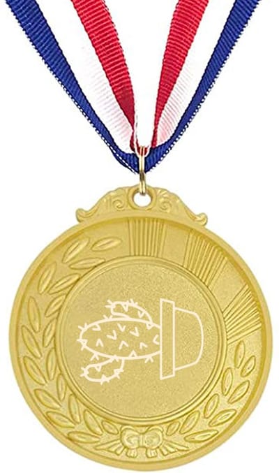 Akyol - cactus medaille goudkleuring - Bloemist - cactus liefhebber - vriendschap - leuk kado voor je vrienden om te geven