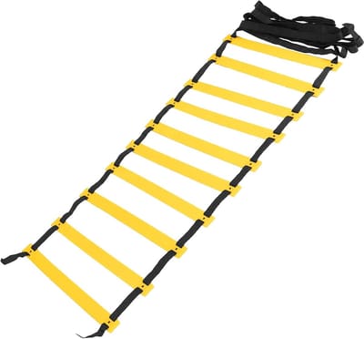 Trainingsladder Set - Behendigheidsladder Voetbal - Sportieve Training - Duurzaam Materiaal - Zwart