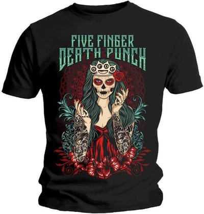 Five Finger Death Punch - Lady Muerta Heren T-shirt - M - Zwart