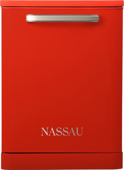 Nassau RVW6000ROO – AUTODOOR - Label D - 43DB! - RVS sproeiarm - Retro Rode Vaatwasser – Handgreep - Vrijstaand – Rood - 5 jaar garantie -