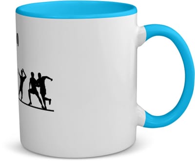 Akyol - voetbal met eigen naam koffiemok - theemok - blauw - Voetbal - voetballer - sport - 350 ML inhoud