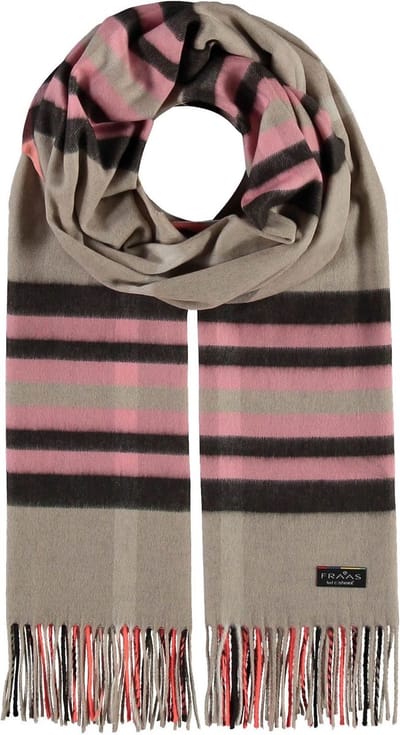 FRAAS Sjaal Cashmink® Scarf with FRAAS Plaid Light Camel Beige Veelkleurig