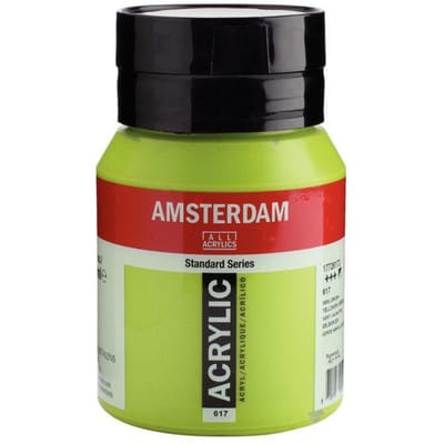 Peinture acrylique - Amsterdam - 500ml - Vert jaunâtre - Haute résistance à la lumière - Durable vert