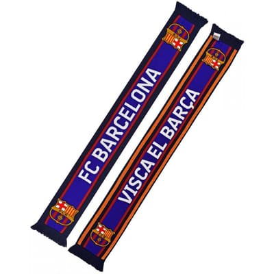 FC Barcelona Dubbel Gebreide Sjaal 5004BUD39 Marineblauw