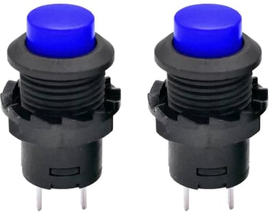 2x Ronde Drukknop 12mm Rood Non-Momentary Schakelaar voor Doe Het Zelf