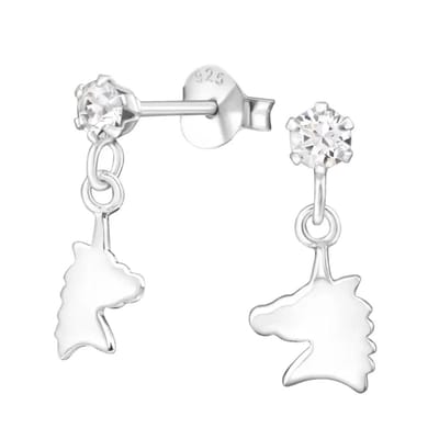 Aramat Jewels | Oorbellen | Unieke Zilveren Unicorn Oorknopjes - Cadeau | | | |8mm | Zilver | Kinderen | Verkleurd niet