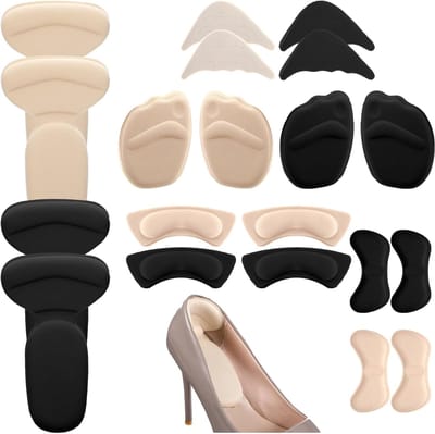 10 paar High Heel Cushion Pads, schoenvullers, schoenvullers, verstelbare teenvullers, voorste inlegzolen, hielgrip-inzetstuk voorkomt grote schoenen, herbruikbare teenpads