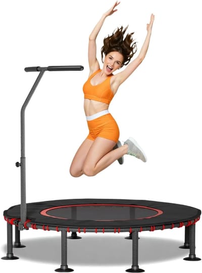 Fitness Trampoline - Rebounder Springen - Indoor Training - Stabiel Stalen Frame - 122 cm Diameter - Rood