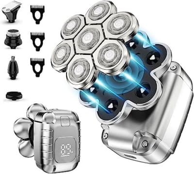 Skullshaver - Hoofd scheerapparaat mannen - Scheerapparaat hoofd - Head shaver - 6,86 x 3,81 x 6,86 cm - Zilver