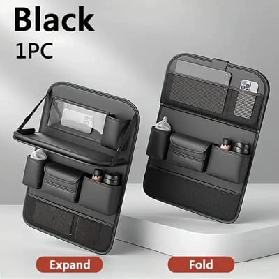 Meedeer Autostoel Organizer-Inklapbaar-Multi pocket organizer-Tablet Houder-Grote organisator voor kinderen op de achterbank-Waterdicht-Multi-partitie-Slijtvast-Zwart