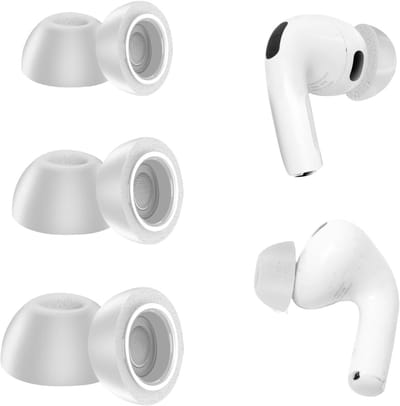 Comfortabele Vervangende Oordopjes voor AirPods Pro 3, Zacht Geheugenfoam, Antislip Ontwerp, Geschikt voor Oplaadcase, 3 Paar (S/M/L, Grijs)