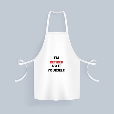 Akyol - im retired do it yourself Keukenschort - Collega - cadeau collega - cadeau - pension - bedankt cadeau collega - 82 bij 71 cm
