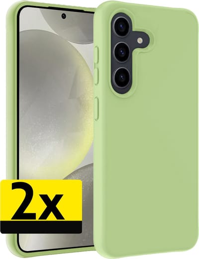 Hoesje - 2 Stuks - Geschikt voor Samsung Galaxy S24 - Sterk & Shockproof - Case Siliconen - Back Cover - Telefoon Hoes - Telefoonhoesjes - Groen