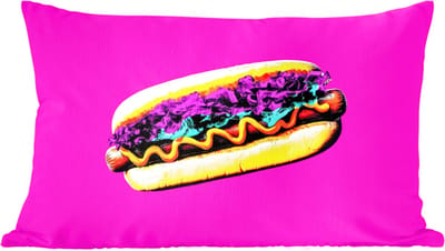 Sierkussens - Kussentjes Woonkamer - 60x40 cm - Hotdog - Roze - Retro