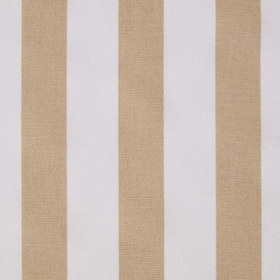 Homescapes beige en wit gestreepte katoenen stof - verkocht per meter brede strepen, 150 cm breed