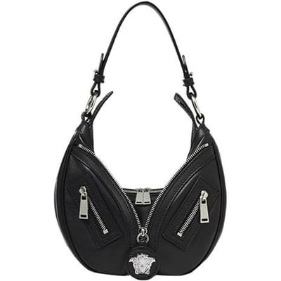 Versace Kleine Herhalende Schoudertas Zwart Palladium Dames Schoudertassen 1007680-1A05878-1B00P Basic Set (Bag+Dust Bag) black