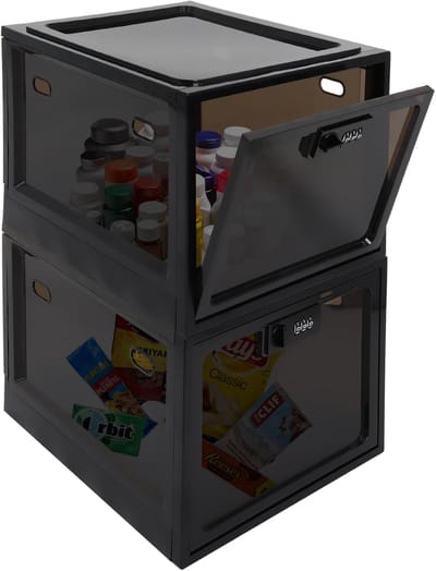 Box 2 Stuks - Medicijnbewaarbox Afsluitbaar, Grote Transparante Kist Met Cijferslot Voor Medicijnen, Snacks En Mobiele Telefoons - Opbergbox Afsluitbaar (Zwart)