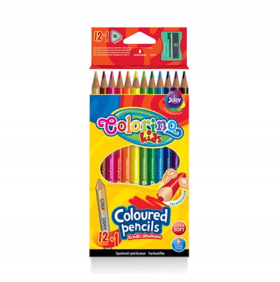 Colorino Driehoekige Kleurpotloden 12 Kleuren + Puntenslijper