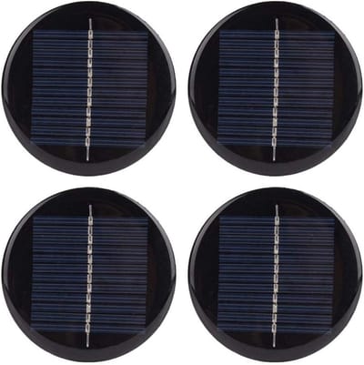 Dailygoody - 6V 80mm Rond Zonnepaneel - 4 Stuks - Efficiënt en Draagbaar Polycrystalline Silicon