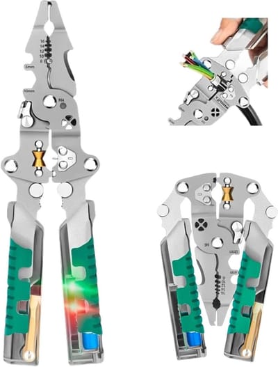 8-in-1 Multifunctionele Elektriciens Tang: Draad Strippen, Knippen en Spanningsmeter