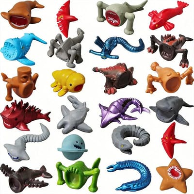 24 Stuks Zeeeter Bloop Gran Maja Figuur Huisdecoratie Model Mini 2,5-5 Cm Diepzee Monster Beeldjes Huisdecoratie Ornamenten 2.5-5CM gray
