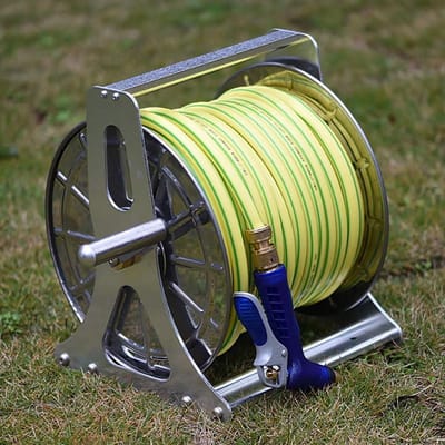 Slanghaspel Trolley - Water slang houder - Tuinonderhoud - Stabiel driehoekontwerp - 60m capaciteit - Metaal